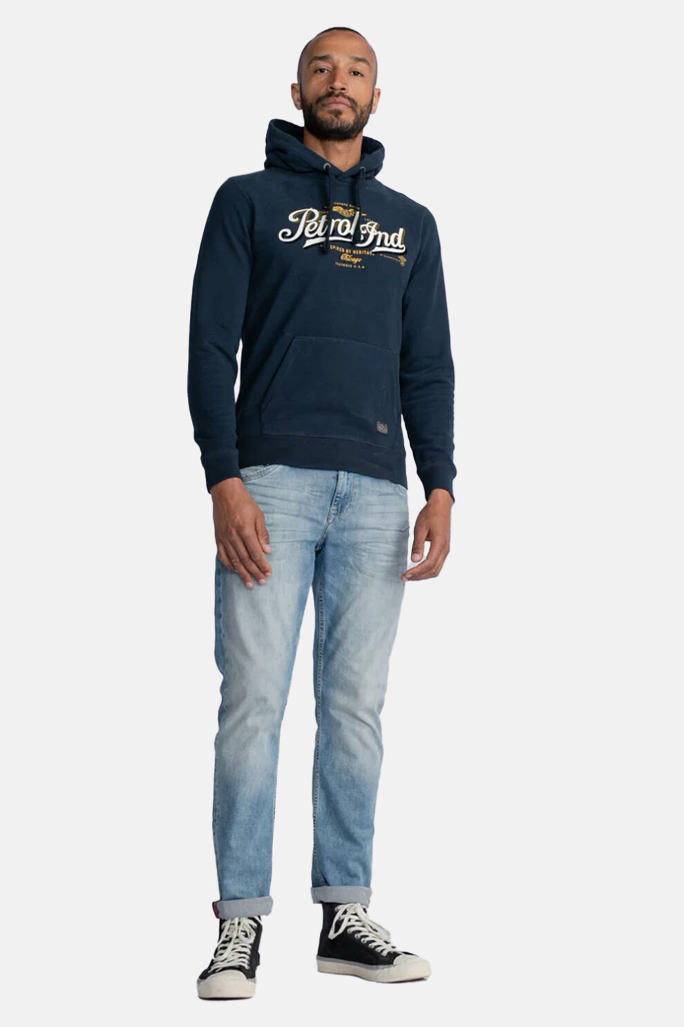 MUŠKARCI - Majice - Petrol hoodie s kapuljačom - Dugi rukavi - Plava
