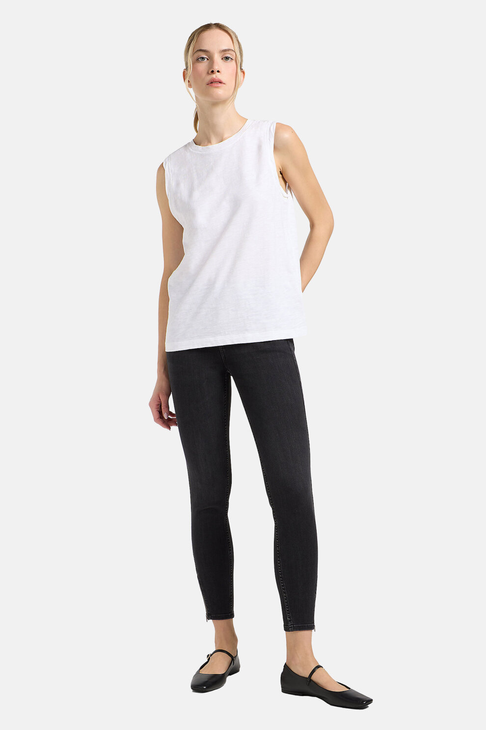 ŽENE - Traperice - Lee Scarlett High Zip traperice - Crna - Skinny