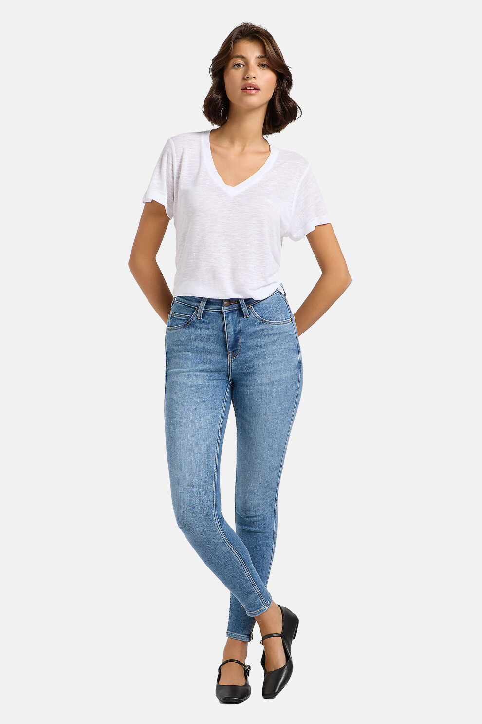 ŽENE - Traperice - Lee Scarlett High Zip traperice - Plava - Skinny