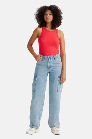 ŽENE - Traperice - Levi's Baggy Cargo Youth traperice - Plava - Fashion straight
