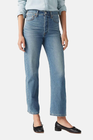 ŽENE - Traperice - Levi's Ribcage Straight Ankle traperice - Plava - Straight