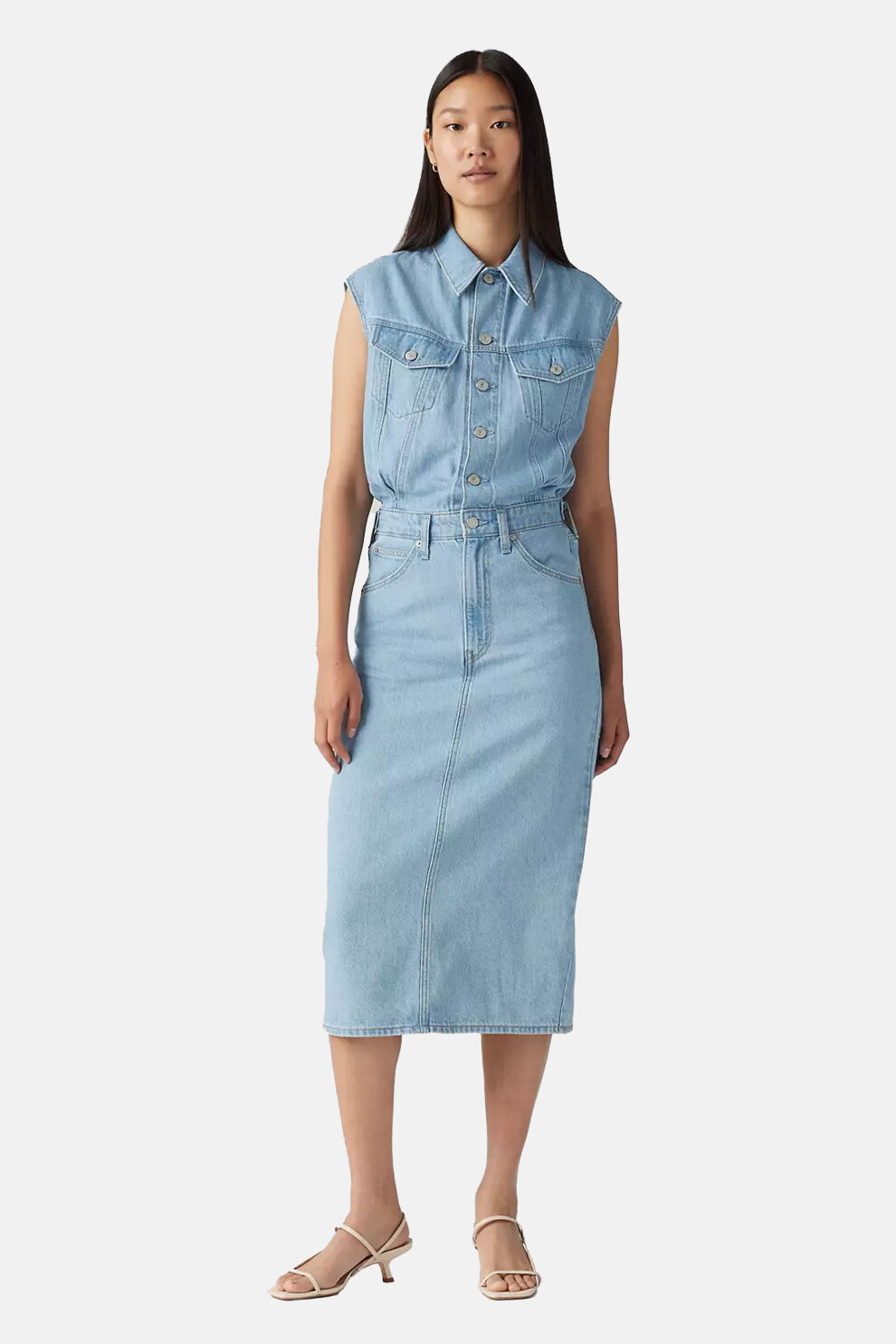 ŽENE - Haljine - Levi's traper haljina - Midi - Plava