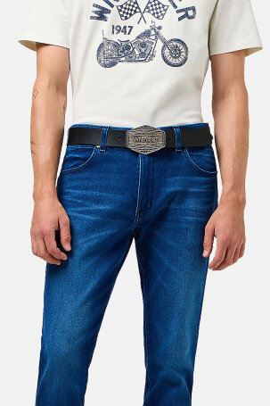 MUŠKARCI - Remeni - Wrangler kožni remen - Crna