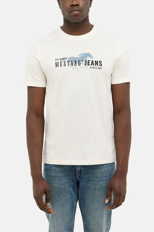 MUŠKARCI - Majice - Mustang Austin majica - Kratki rukavi - Bijela