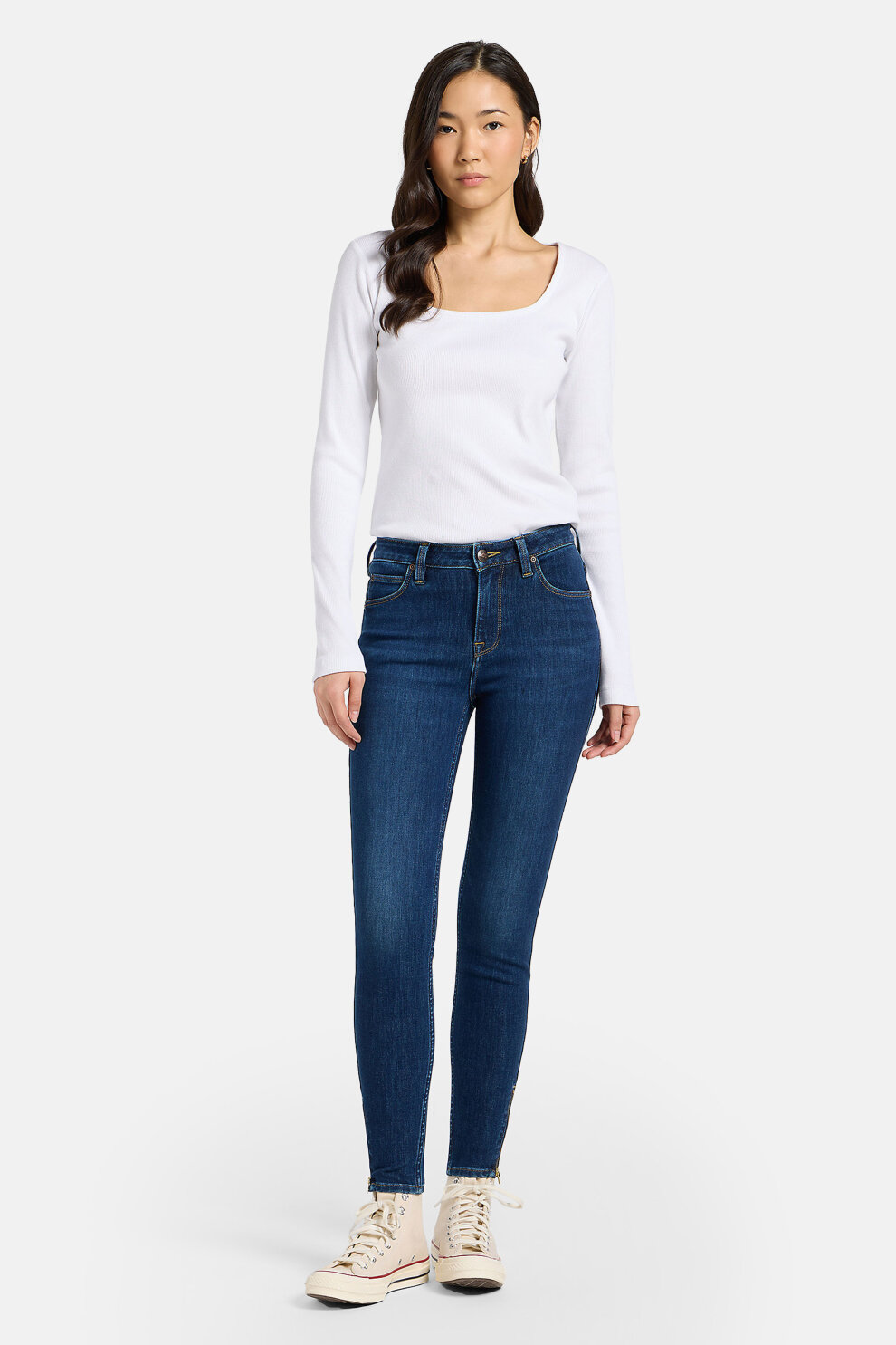 ŽENE - Traperice - Lee Scarlett High Zip traperice - Plava - Skinny