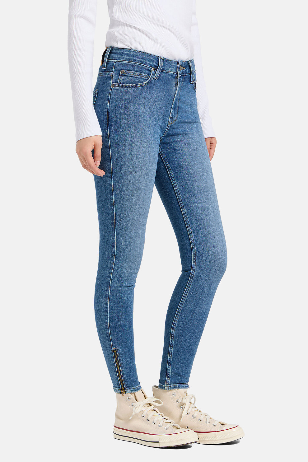 ŽENE - Traperice - Lee Scarlett High Zip traperice - Plava - Skinny