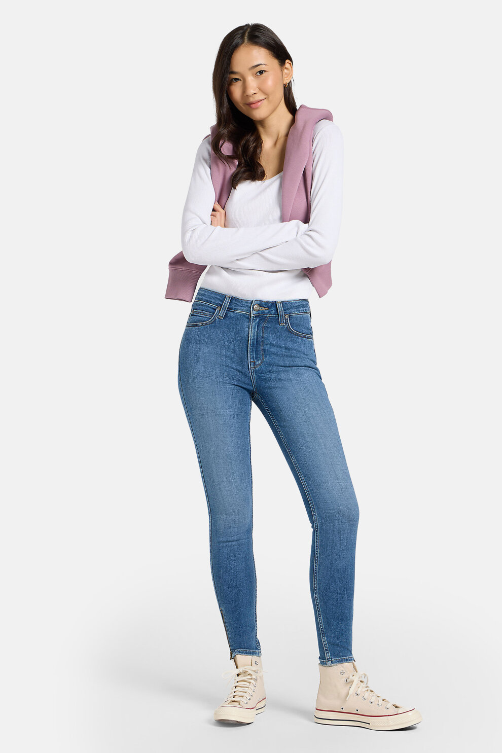 ŽENE - Traperice - Lee Scarlett High Zip traperice - Plava - Skinny