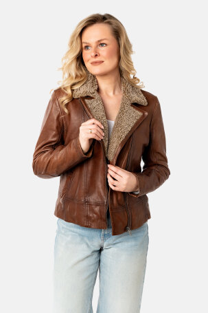 ŽENE - Kožne jakne - Mauritius Elora kožna jakna - Smeđa