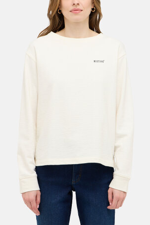 ŽENE - Majice - Mustang Roseville majica - Dugi rukav - Bijela