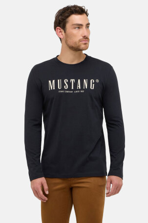MUŠKARCI - Majice - Mustang Asheville majica - Dugi rukavi - Crna