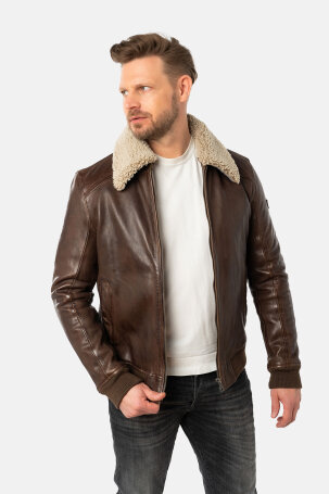 MUŠKARCI - Kožne jakne - Mauritius Brovig kožna jakna - Smeđa