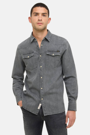 MUŠKARCI - Košulje - Majica Duver traper košulja - Dugi rukavi - Siva