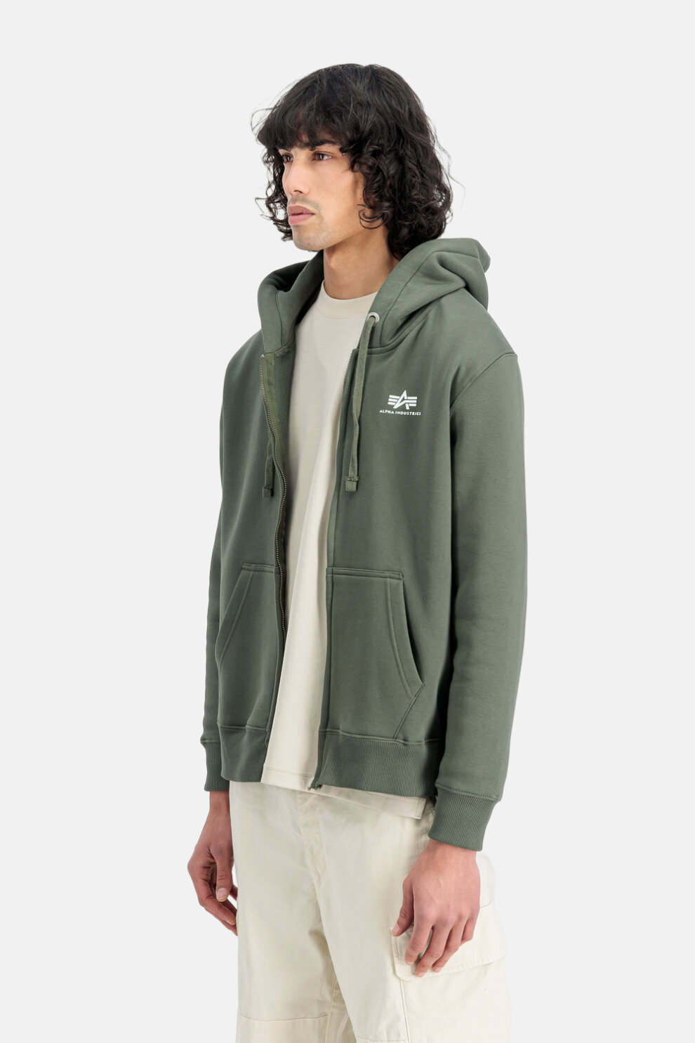 MUŠKARCI - Majice - Alpha Industries Zip Hoodie SL majica - Dugi rukavi - Zelena