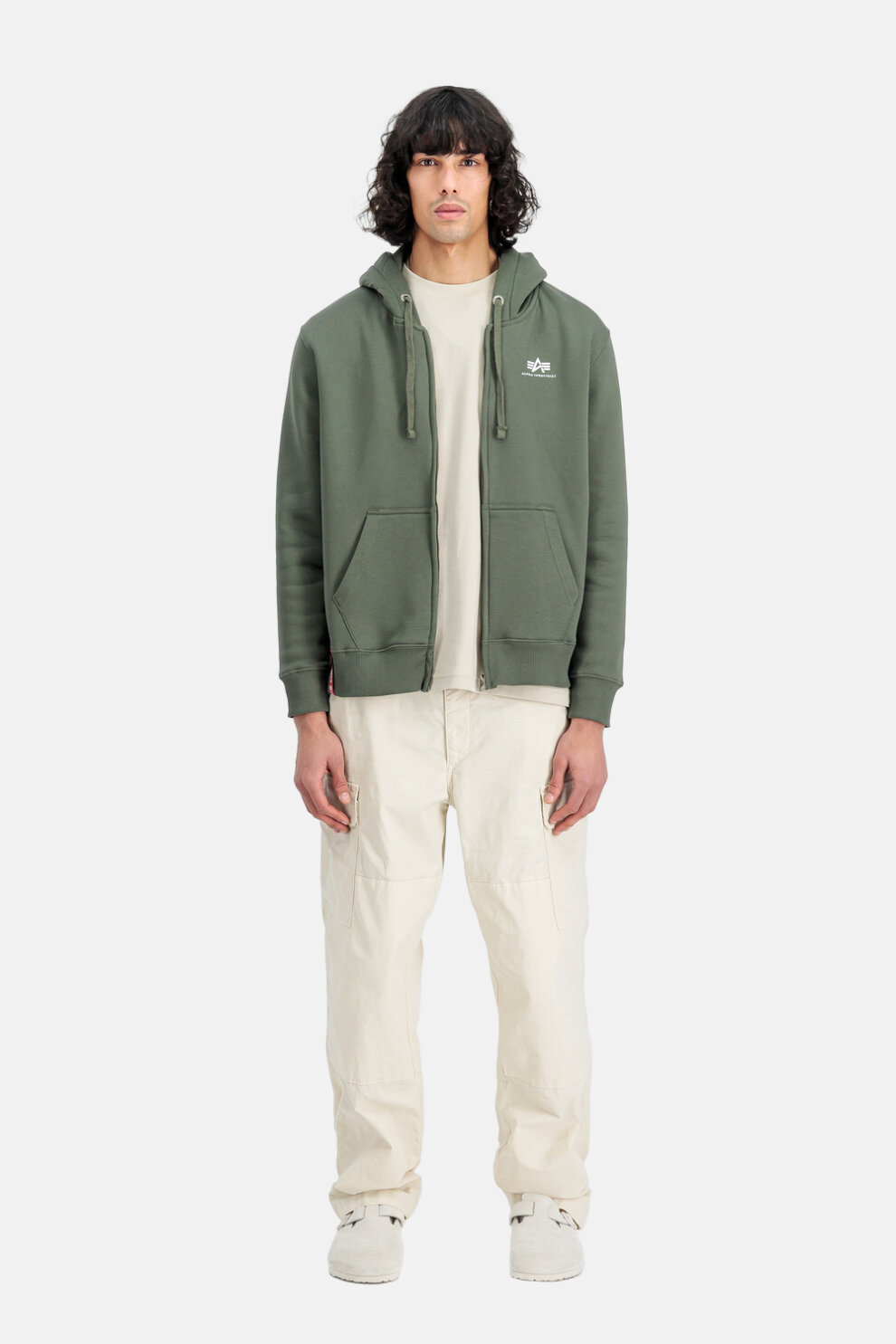 MUŠKARCI - Majice - Alpha Industries Zip Hoodie SL majica - Dugi rukavi - Zelena