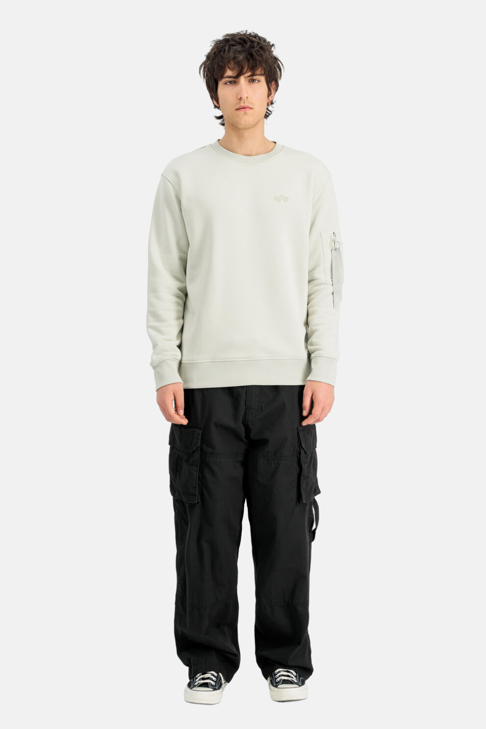 MUŠKARCI - Majice - Alpha Industries majica - Dugi rukavi - Bijela