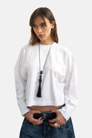 ŽENE - Majice - Topshop majica - Dugi rukav - Bijela