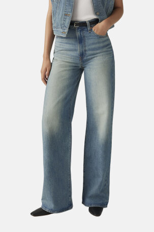 ŽENE - Traperice - Levi's Ribcage Wide Leg traperice - Plava - Fashion straight