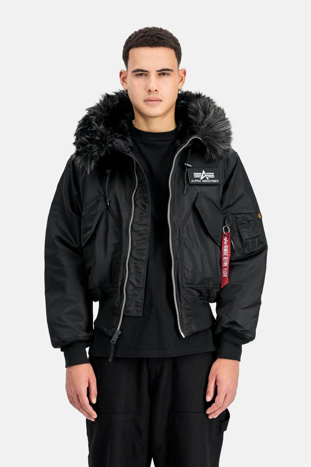 MUŠKARCI - Jakne i kaputi - Alpha Industries 45/P Hooded Custom Bomber jakna - Jakne - Crna