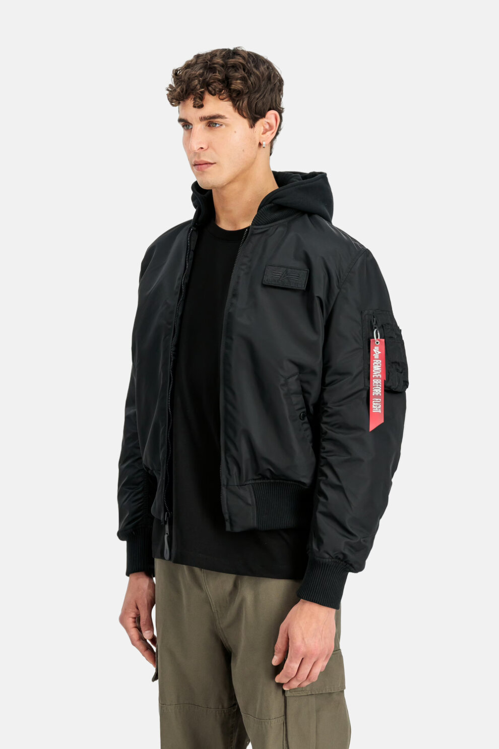 MUŠKARCI - Jakne i kaputi - Alpha Industries MA-1 Zip Hood Backprint Bomber SF jakna - Jakne - Crna