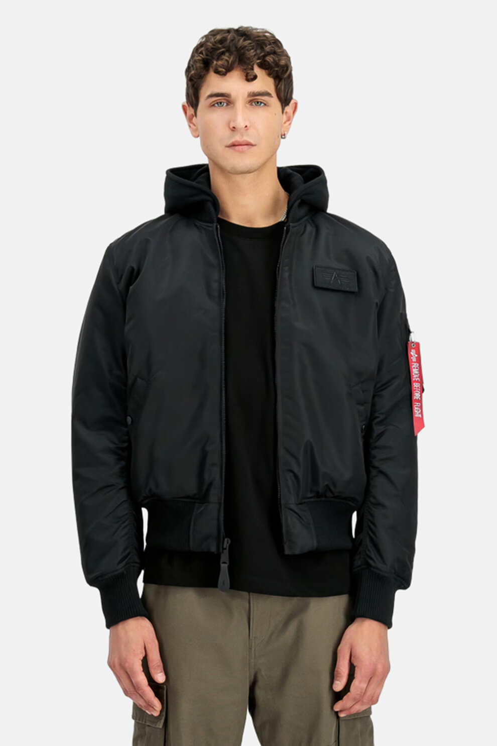 MUŠKARCI - Jakne i kaputi - Alpha Industries MA-1 Zip Hood Backprint Bomber SF jakna - Jakne - Crna