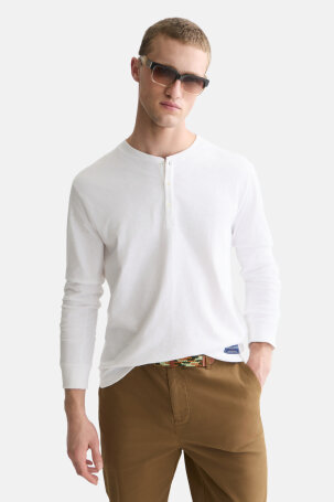 MUŠKARCI - Majice - Scotch & Soda Henley majica - Dugi rukavi - Bijela