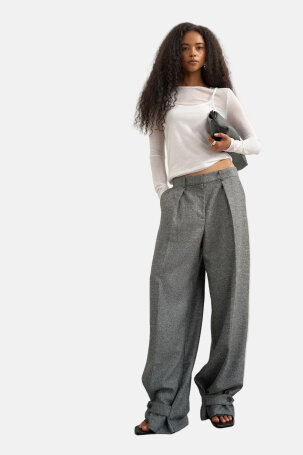 ŽENE - Hlače - Topshop hlače - Duge hlače - Siva