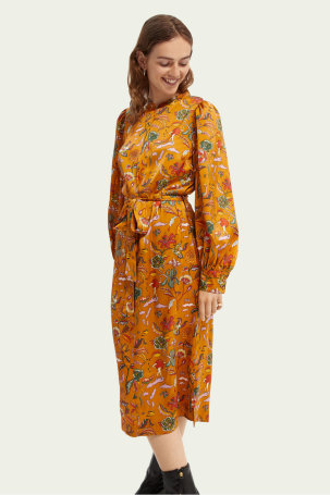 Narančasta floral haljina W21