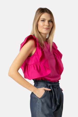 AD twenty bluza bez rukava s volanima