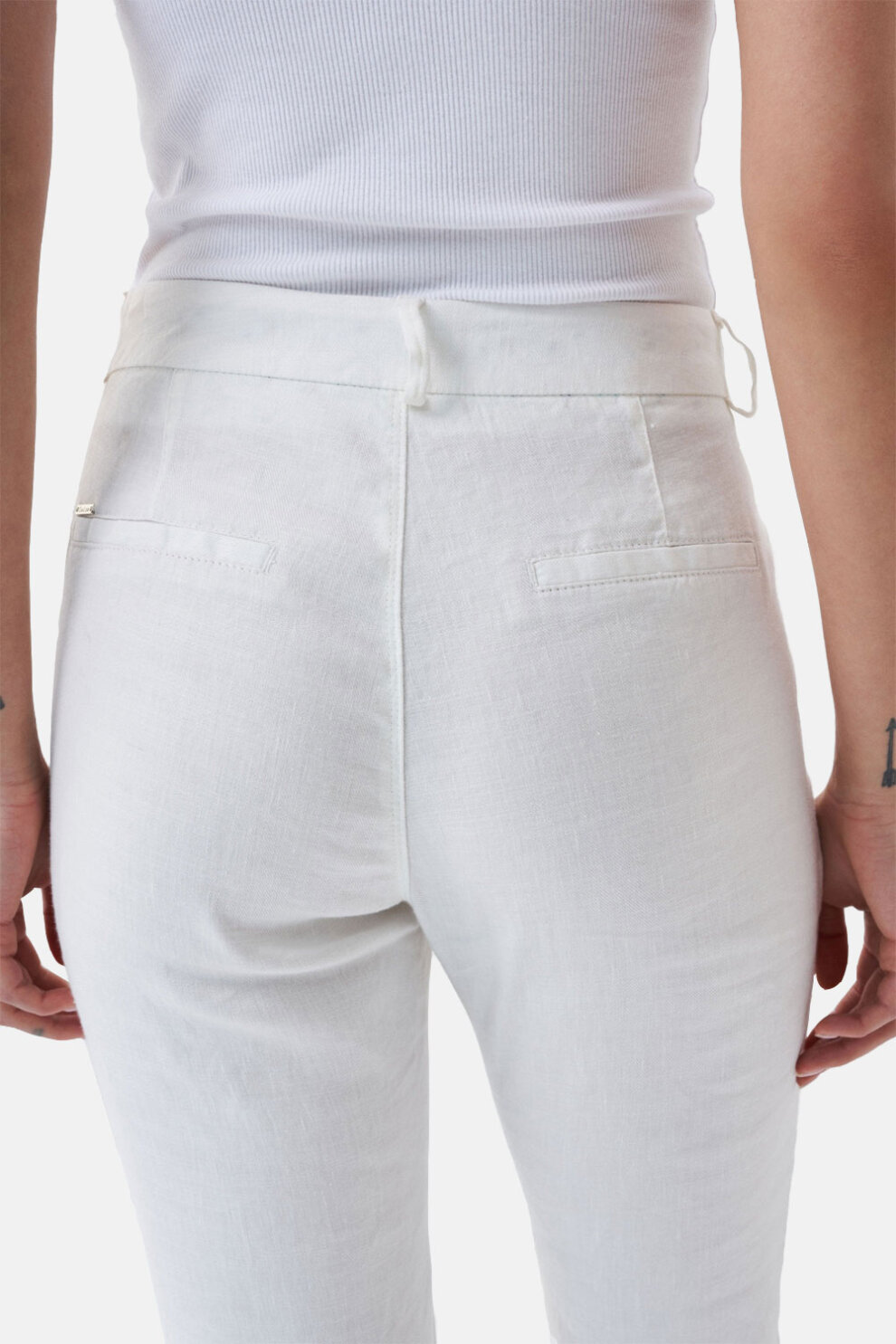 ŽENE - Hlače - Salsa lanene chino hlače - Duge hlače - Bijela