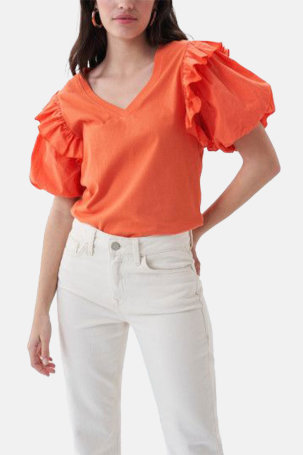 Majica puff rukavi narančasta SS22