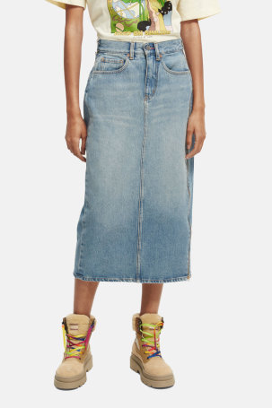 Denim isprana duža suknja F22
