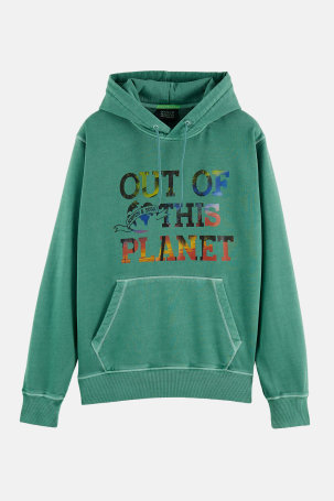 Hoodie g-d planet zelena F22