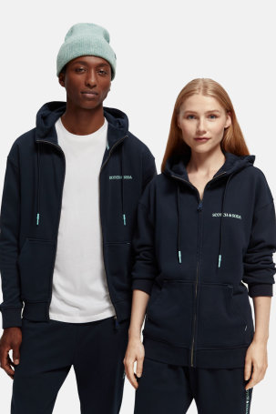 Hoodie zip plava W22
