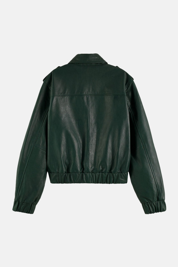 Kožna jakna zelena W22