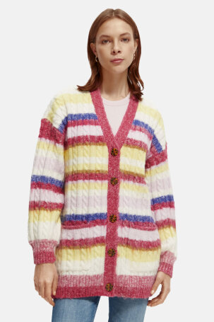 Cardigan dugi šareni prugice S23