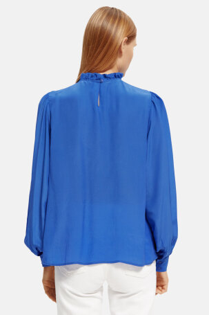 Bluza naboran ovratnik plava S23