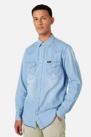 MUŠKARCI - Košulje - Wrangler traper košulja - Dugi rukavi - Plava