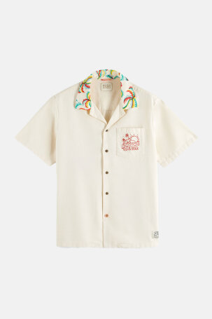 Relaxed fit shirt with prints and embroi