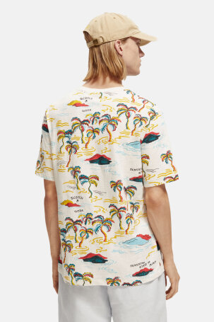 Palm-printed crewneck t-shirt