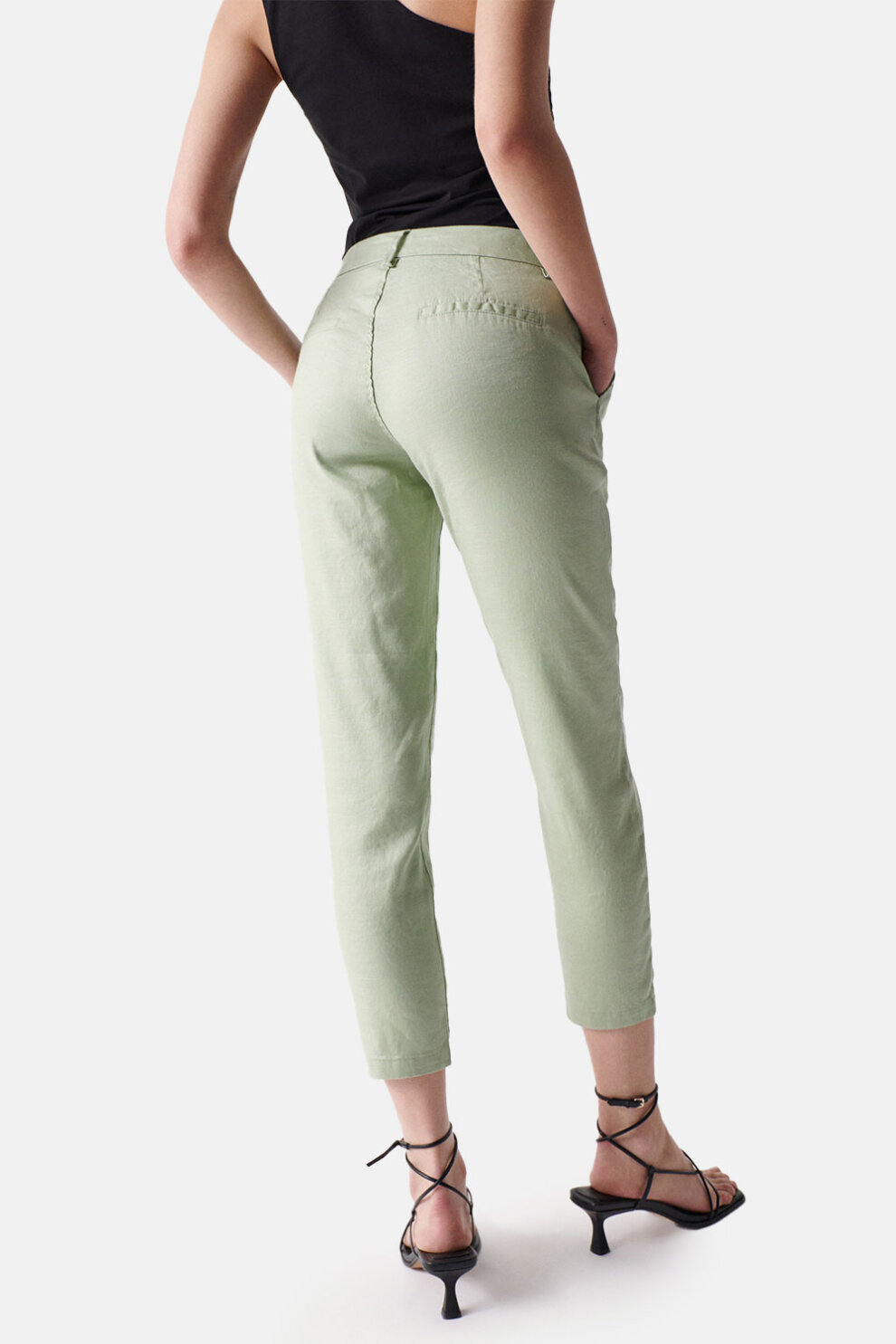ŽENE - Hlače - Salsa lanene chino hlače - Duge hlače - Zelena