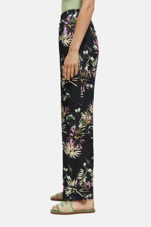 Gia - Mid rise wide leg printed silky tr