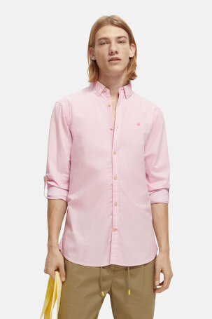 Worked-out poplin shirt in solids and st