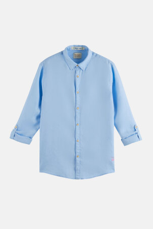 Regular-fit Linen shirt with sleeve roll