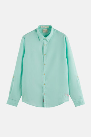 Regular-fit Linen shirt with sleeve roll