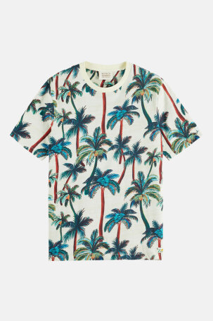 Palm-printed crewneck t-shirt