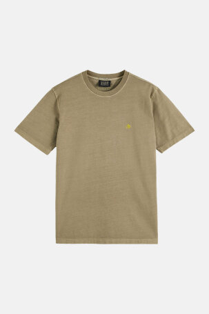 Garment dye logo embroidery tee