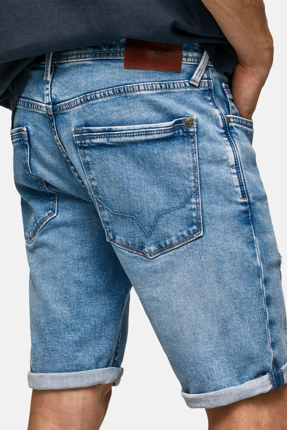 MUŠKARCI - Kratke hlače - Pepe Jeans Stanley traper bermude - Plava